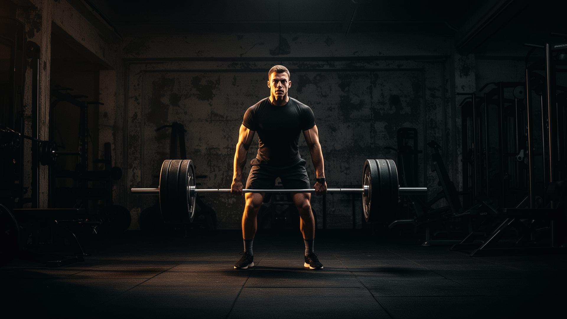 Athlete performing a heavy deadlift in a gritty Wimberley strength gym